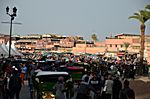Blick auf den Djemaa el Fna in Marrakesch